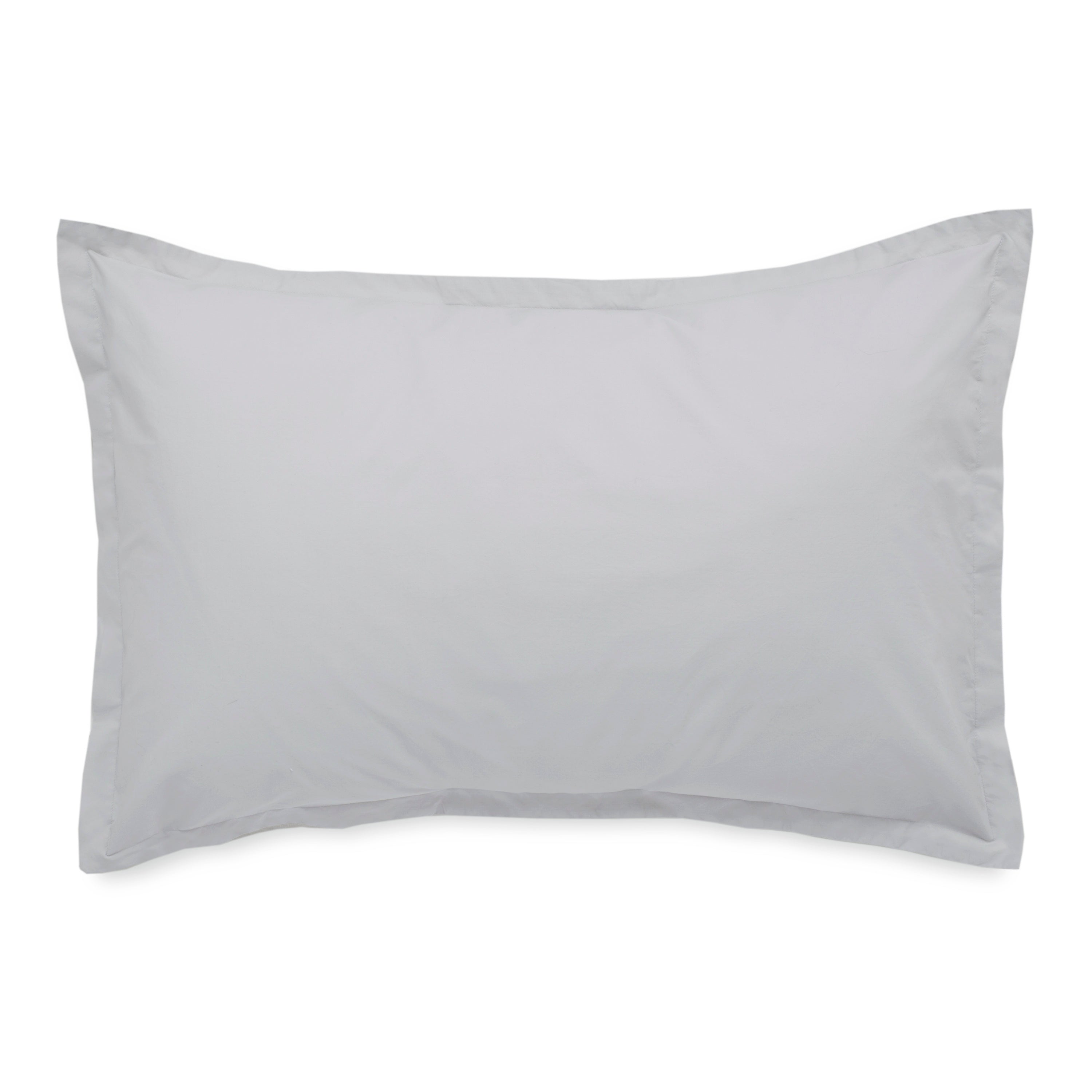 White percale pillowcase with a clean design and piped edges.