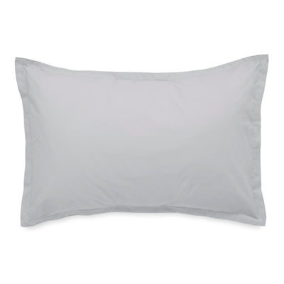 White percale pillowcase with a clean design and piped edges.