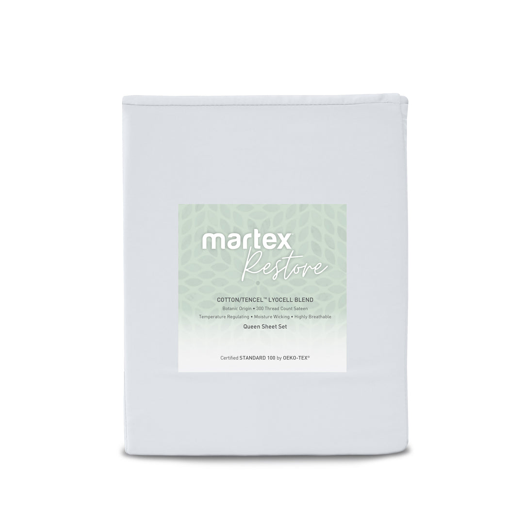 Martex Restore Solid Cotton and Tencel Sheet Set - Thumbnail 5