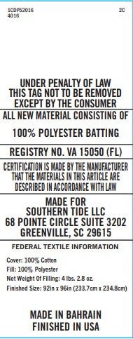 Text label on a product packaging with legal and manufacturing information.
