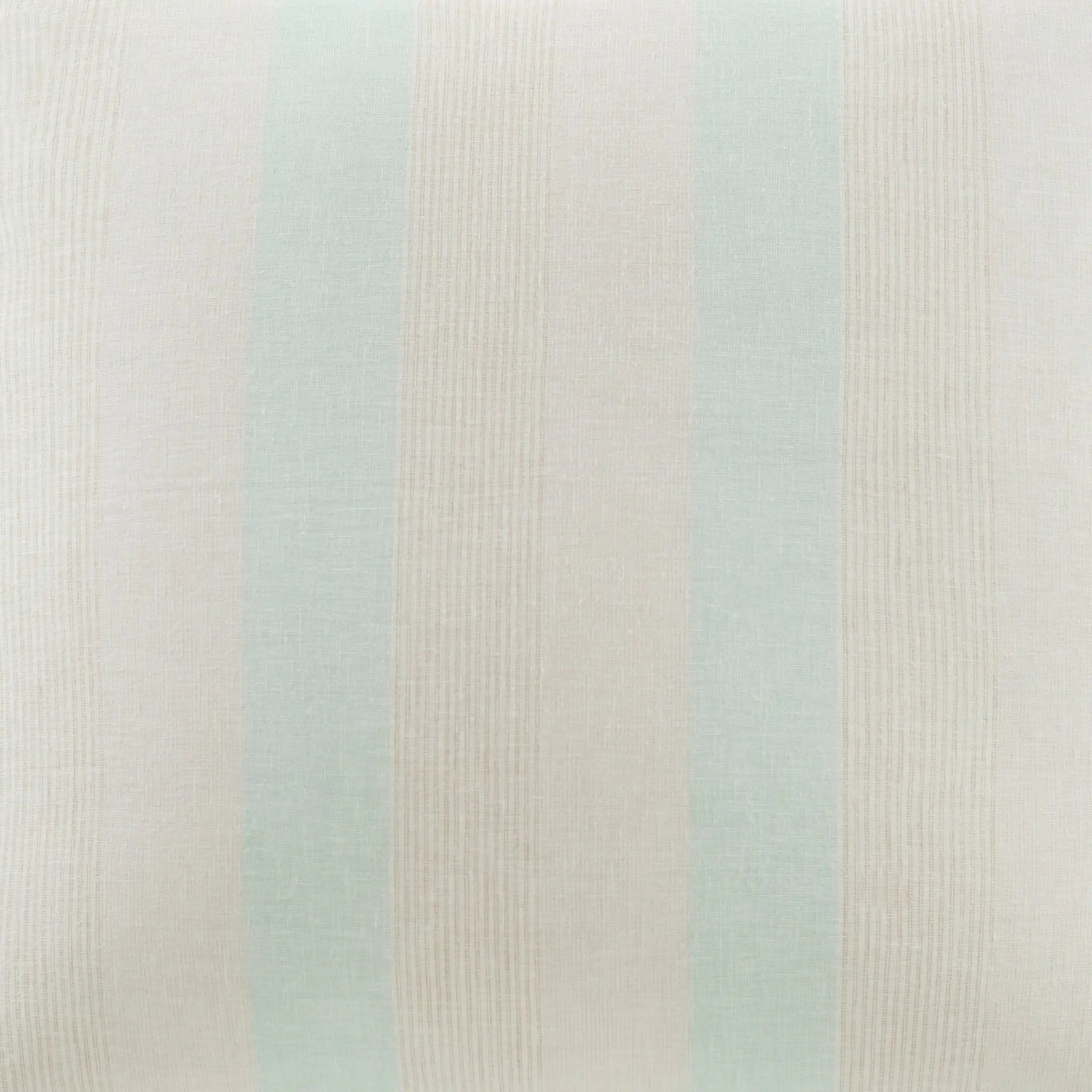 A close-up of a striped fabric pattern featuring vertical bands of off-white, pale mint green, and cream with a subtle ribbed texture.