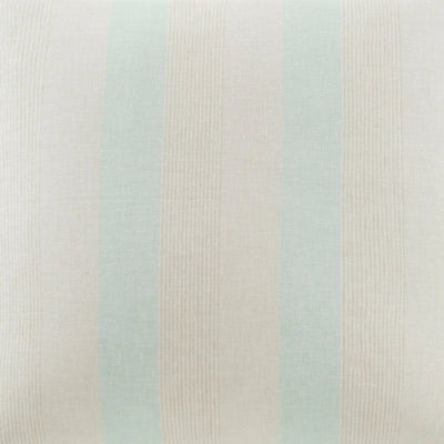 A close-up of a striped fabric pattern featuring vertical bands of off-white, pale mint green, and cream with a subtle ribbed texture.