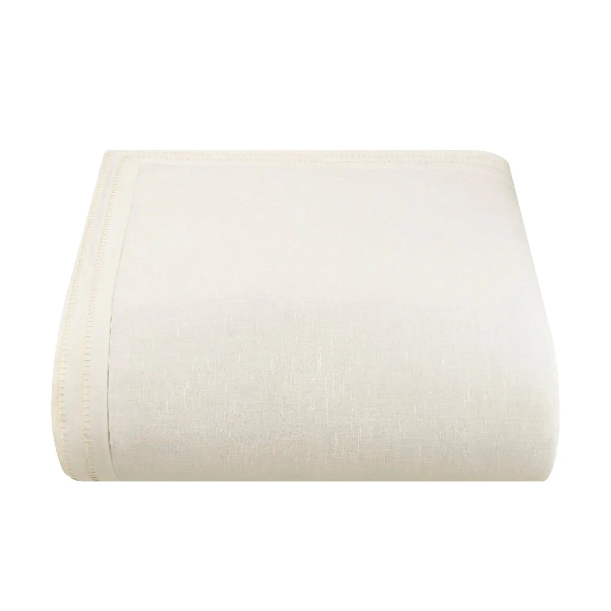 A folded ivory comforter, shown against a plain white background.