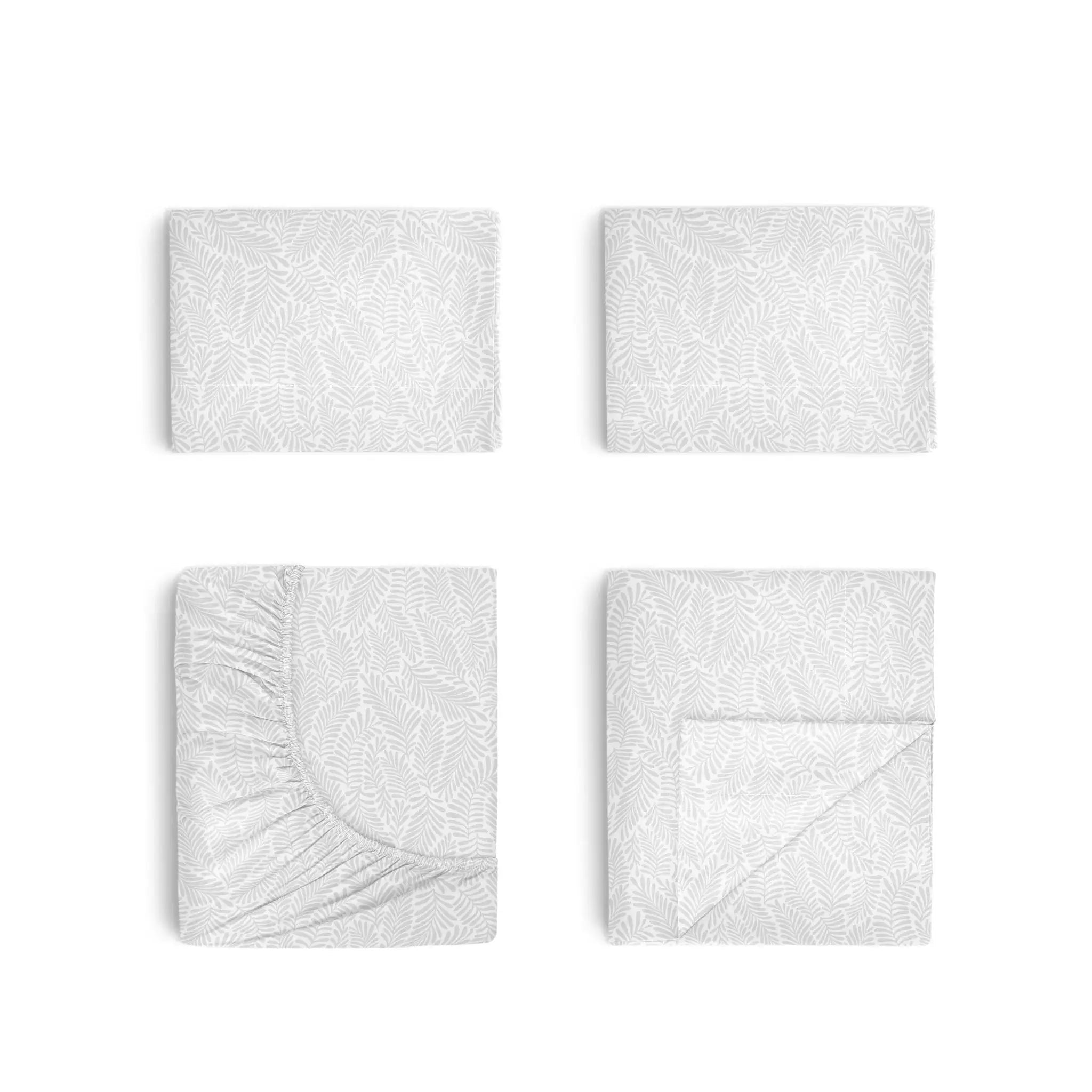 Set of white textured sheets on a white background
