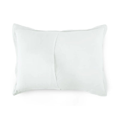 A plain white pillow sham reverse side, shown against a solid white background.