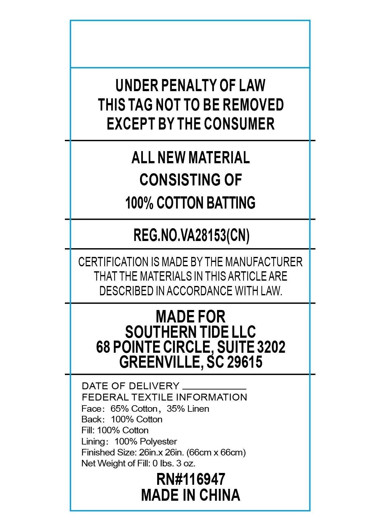 Law label of euro sham