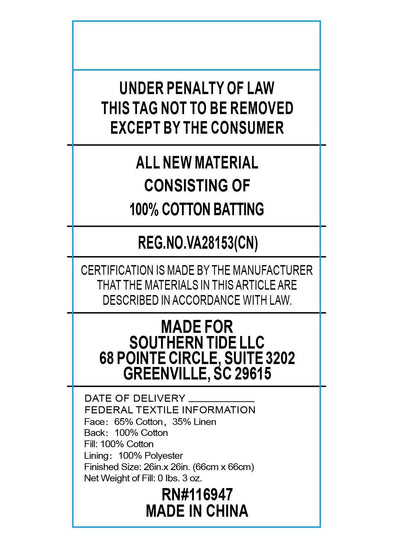 Law label of euro sham