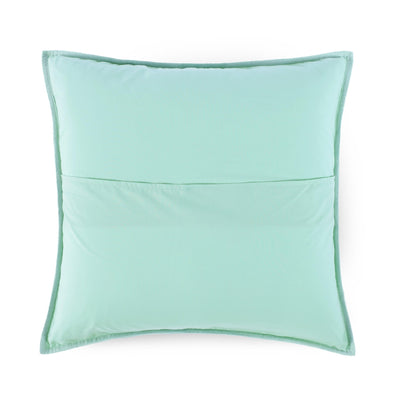 Back view of light green euro sham on a white background