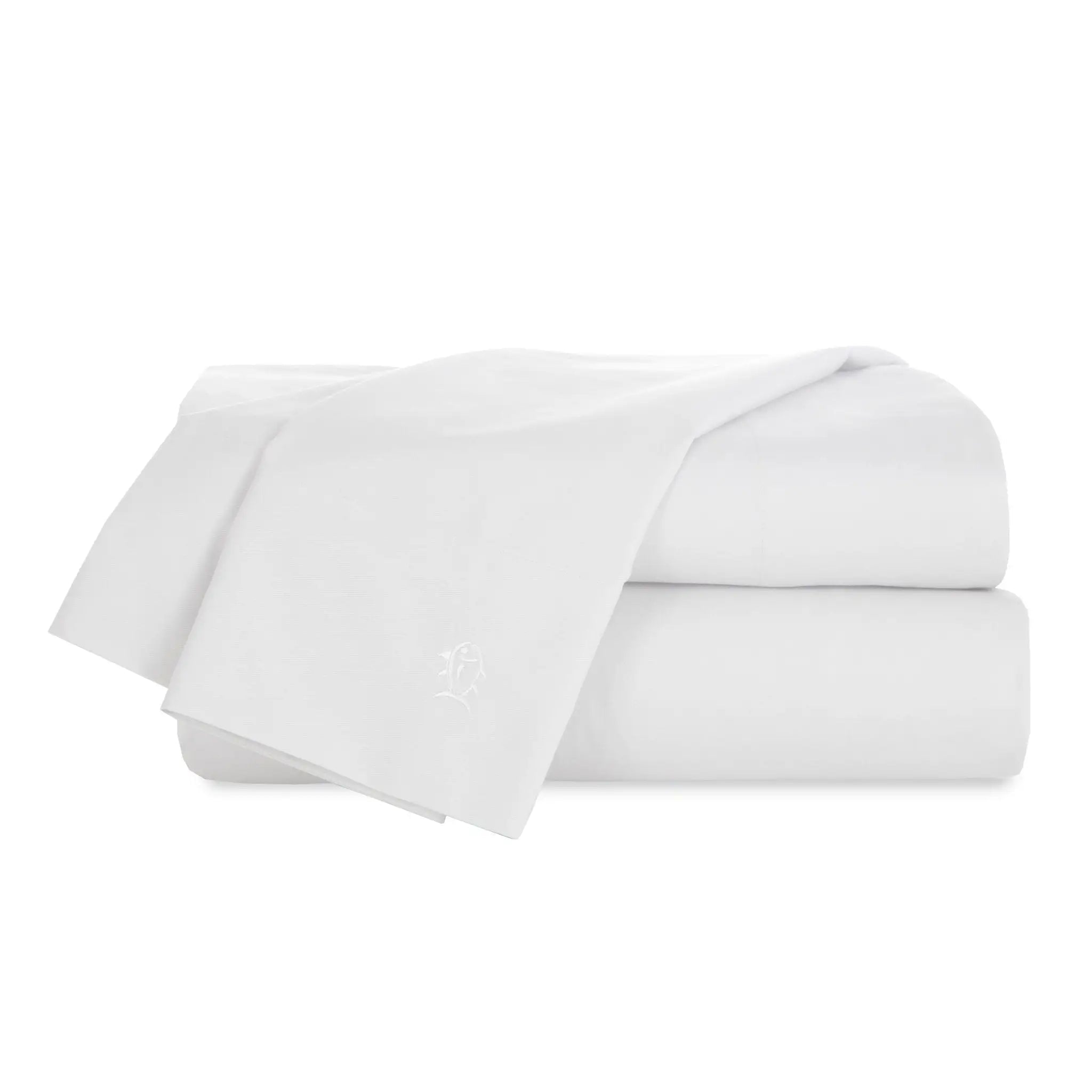 Set of white folded sheets on a white background