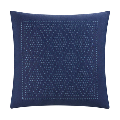 Southern Tide Diamond Geo 100% Cotton Reversible Square Navy Decorative Pillow