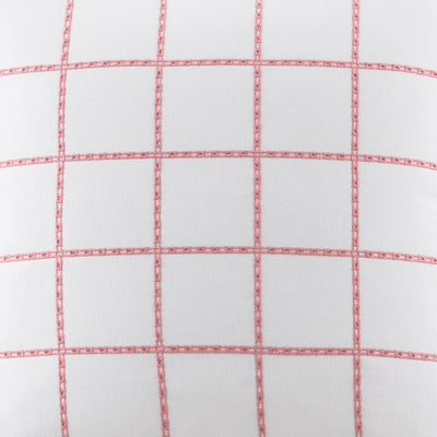 Southern Tide Eyelet Square 100% Cotton Windowpane Coral Decorative Pillow