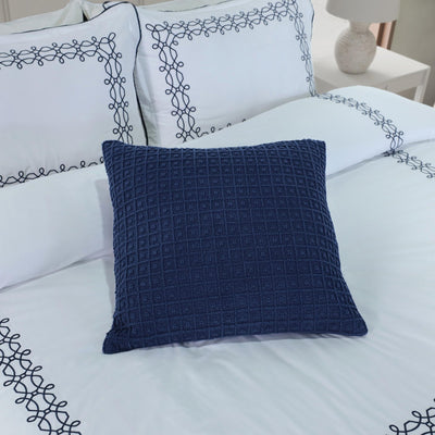 Southern Tide Finn 100% Cotton Square Navy Decorative Pillow