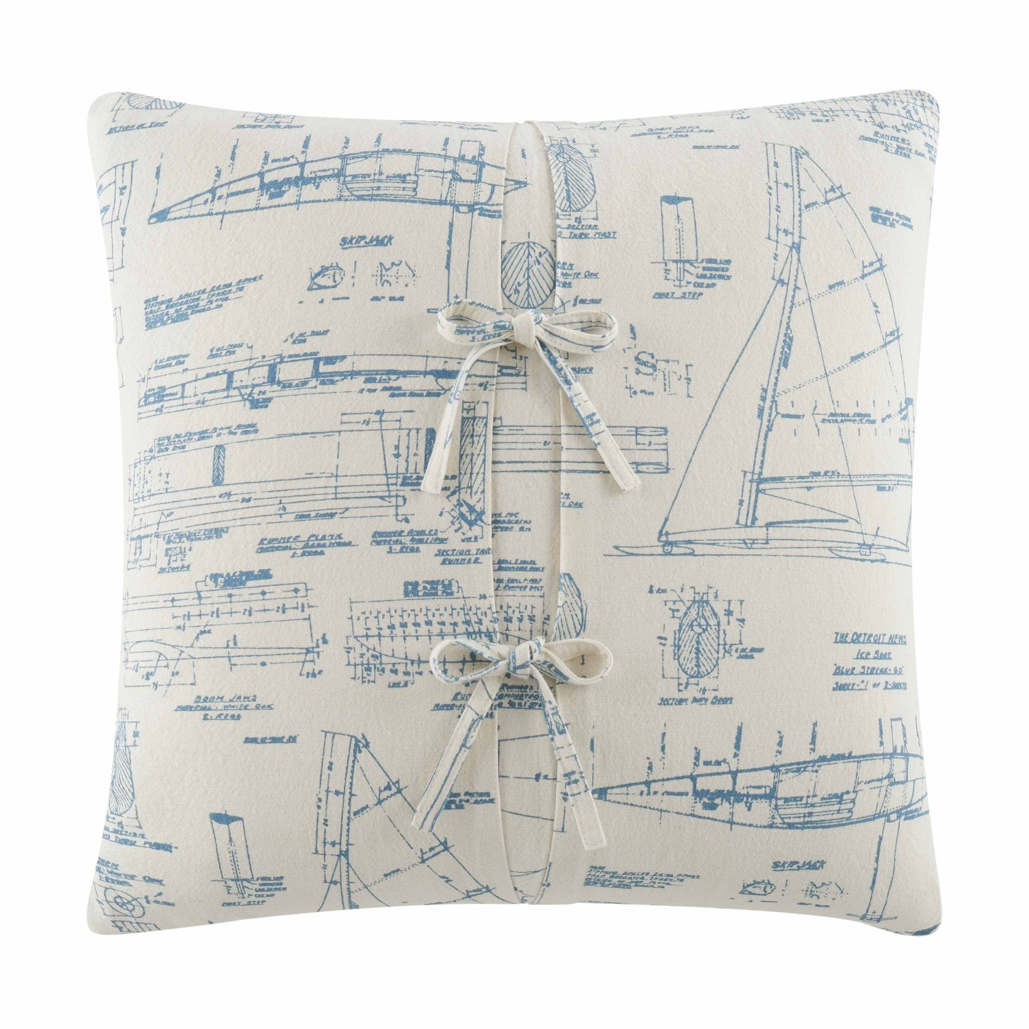 Southern Tide Folly Square 100% Cotton Ivory Decorative Pillow