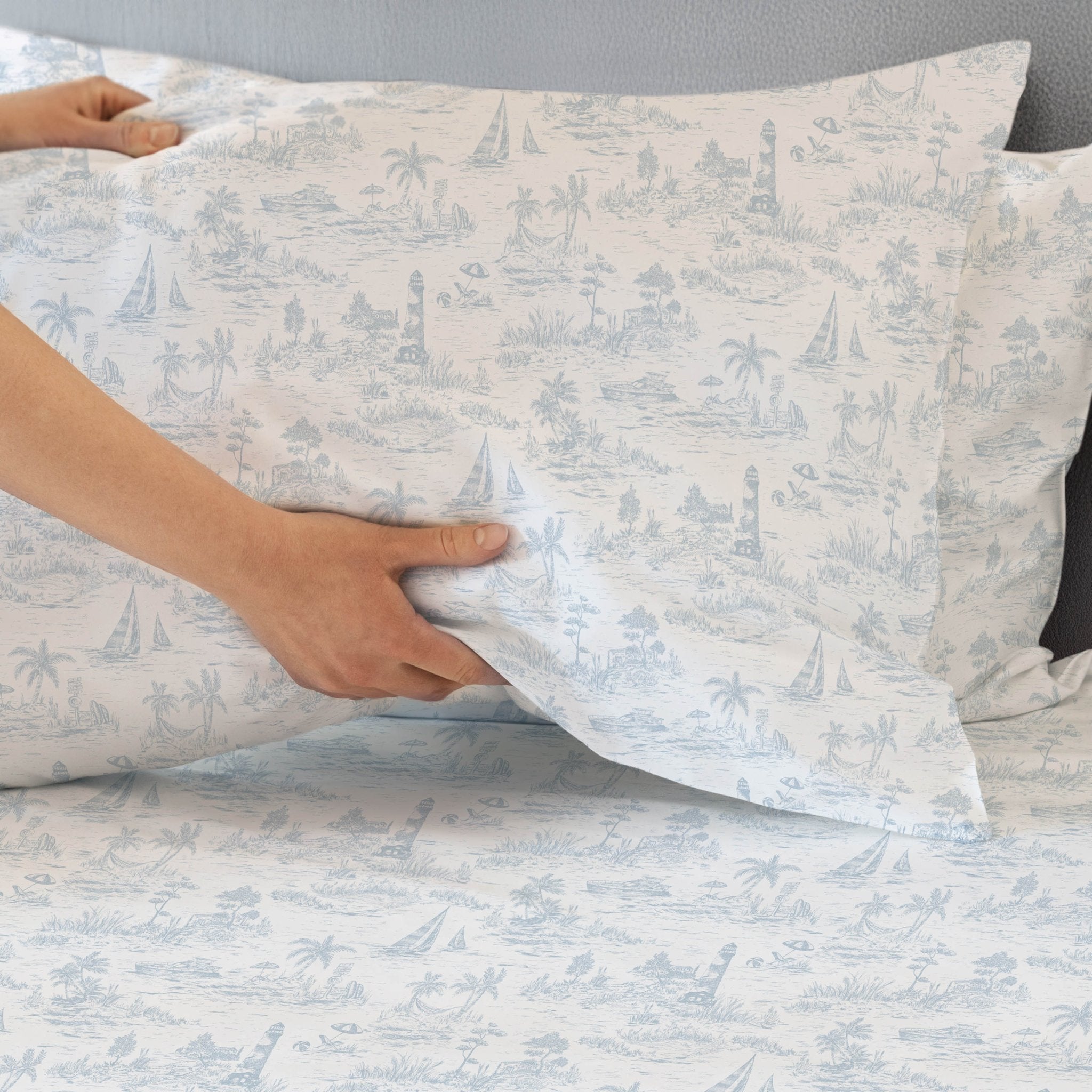 Southern Tide Marco Island 100% Cotton Blue Sheet Set