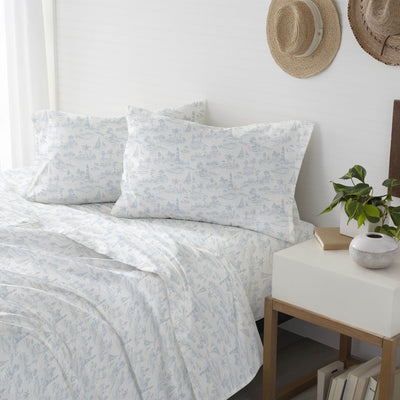 Southern Tide Marco Island 100% Cotton Blue Sheet Set