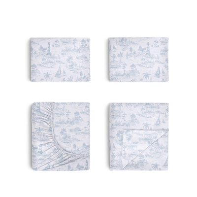 Southern Tide Marco Island 100% Cotton Blue Sheet Set