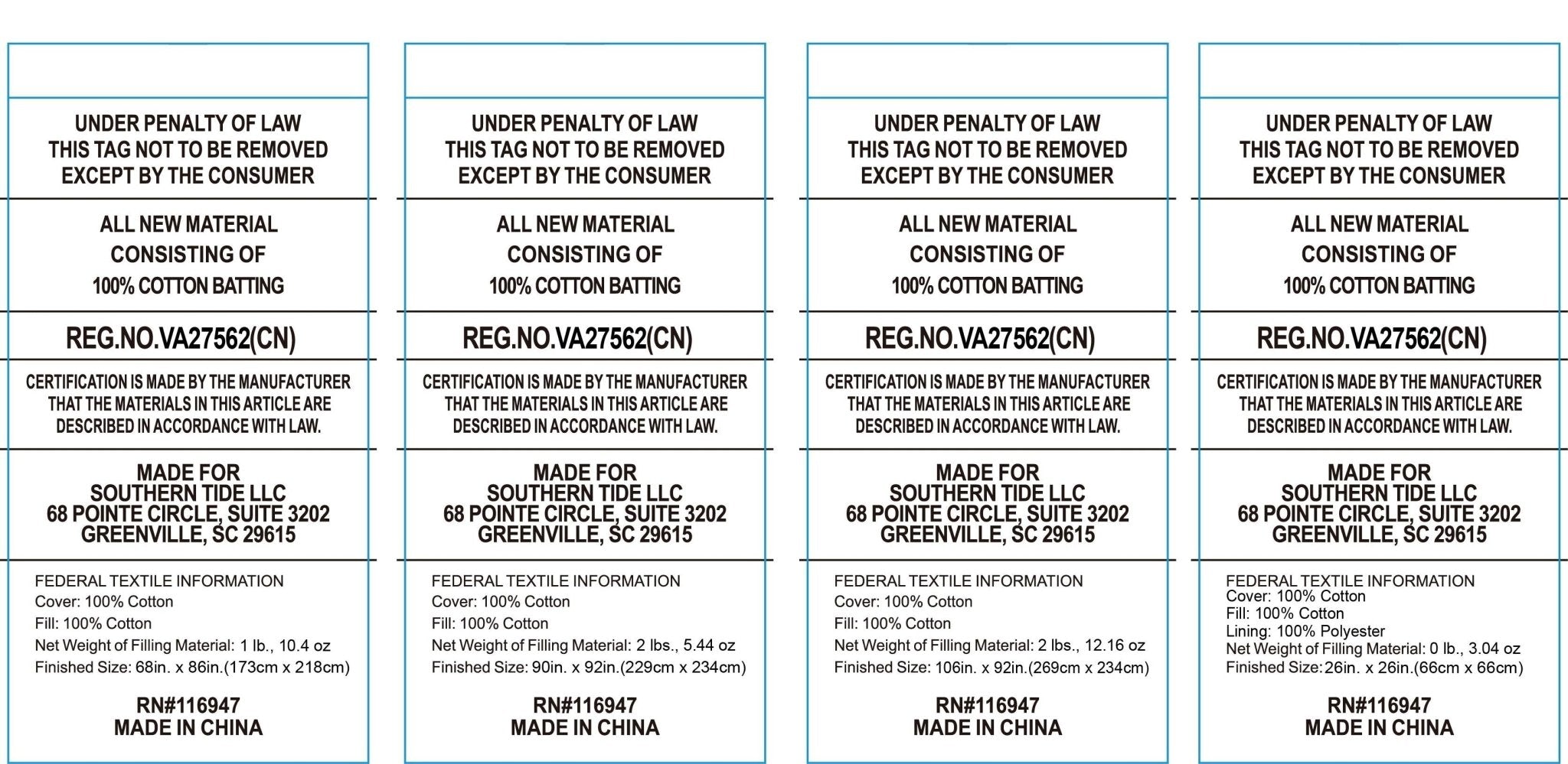 Text labels on a white background with legal and certification information.