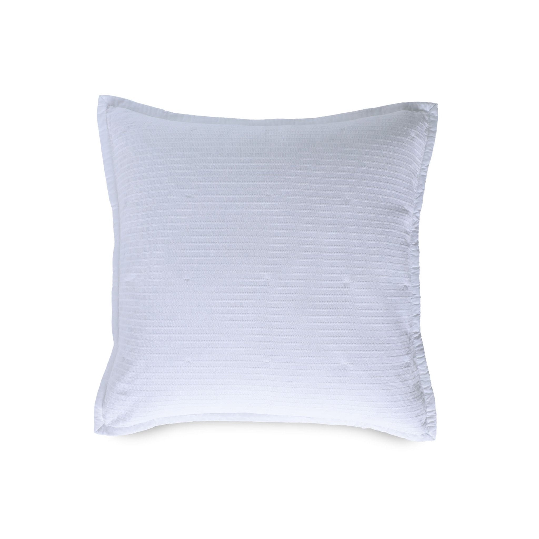White sham on a white background