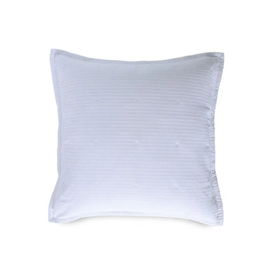A square white euro with subtle horizontal ribbed texture and ruffled edges, shown on a plain white background.