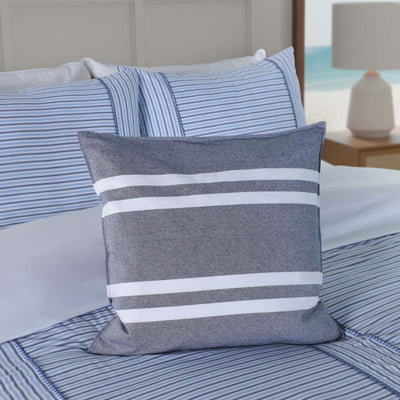 Southern Tide Sailor Stripe 100% Cotton Square Navy Decorative Pillow