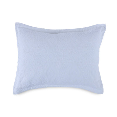 White textured sham on a white background