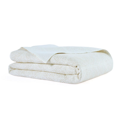 Folded white Quilt on a white background