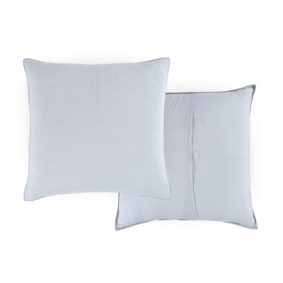 Two light gray pillows on a white background, showing the front and reverse sides.