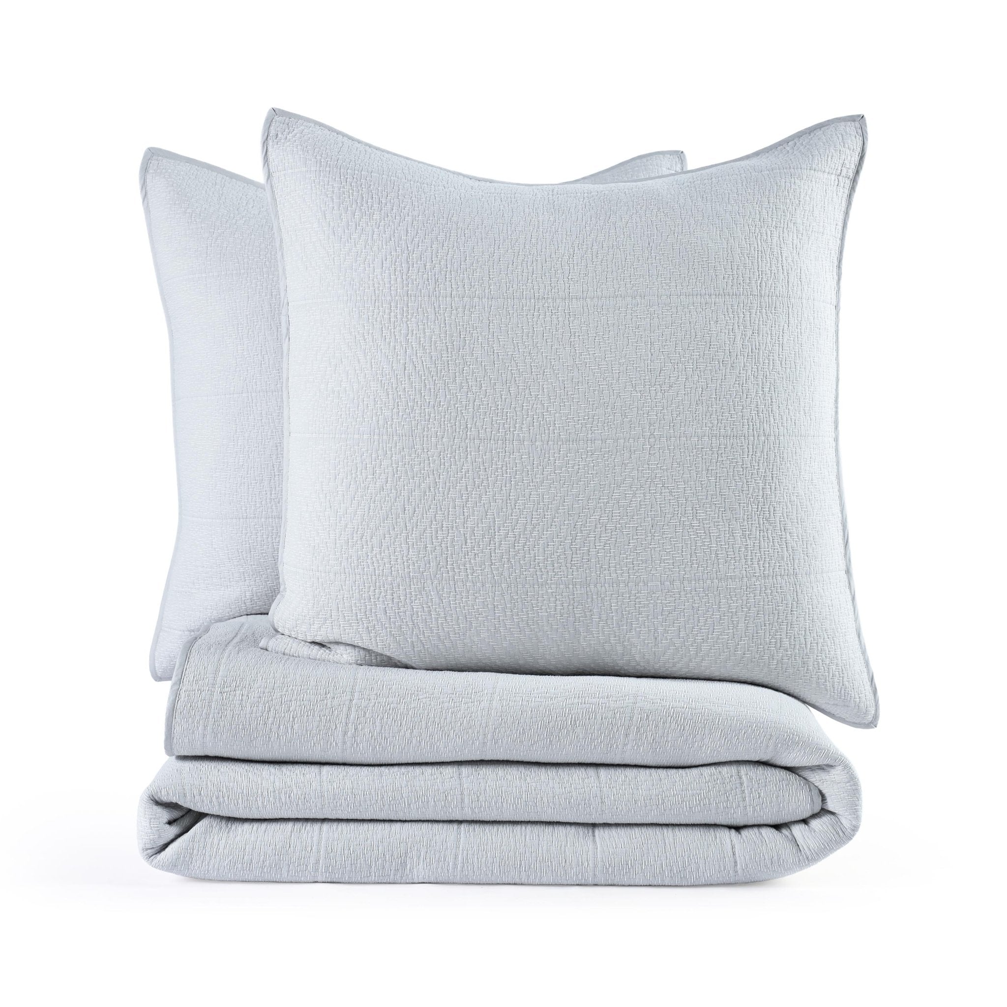 Southern Tide Tideline Reversible Coverlet Gray/White Quilt and Euro