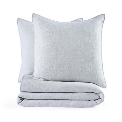 Southern Tide Tideline Reversible Coverlet Gray/White Quilt and Euro