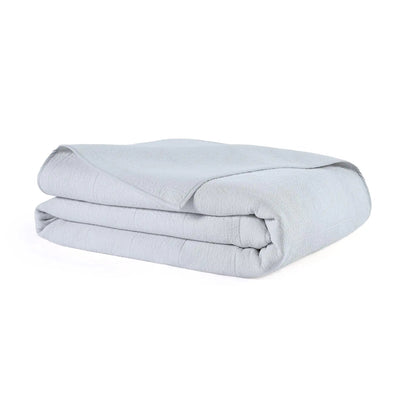 Gray quilt on a white background.
