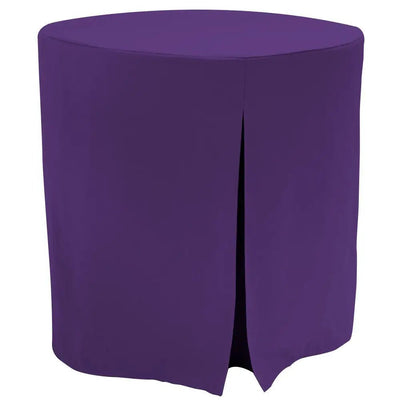 A violet table cover with a front center slit, shown on a plain white background.