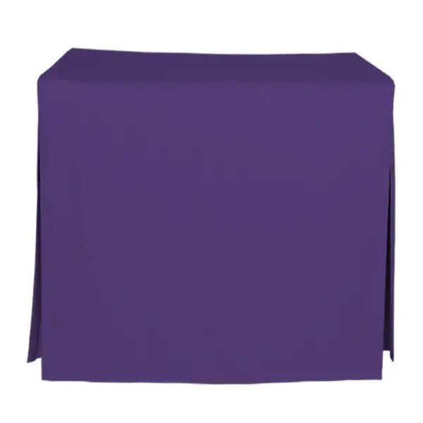 Purple tablecloth on a white background