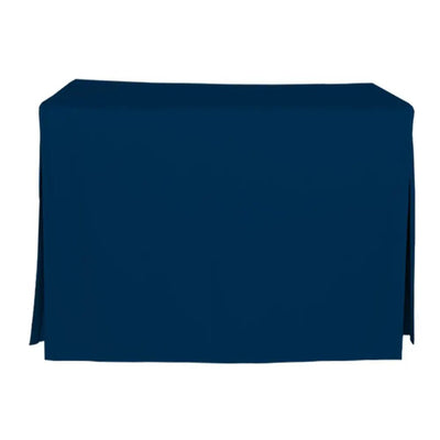 Navy blue table cover on a white background