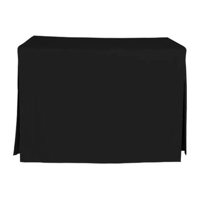 Black table cover on a white background