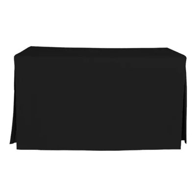 Black table cover on a white background