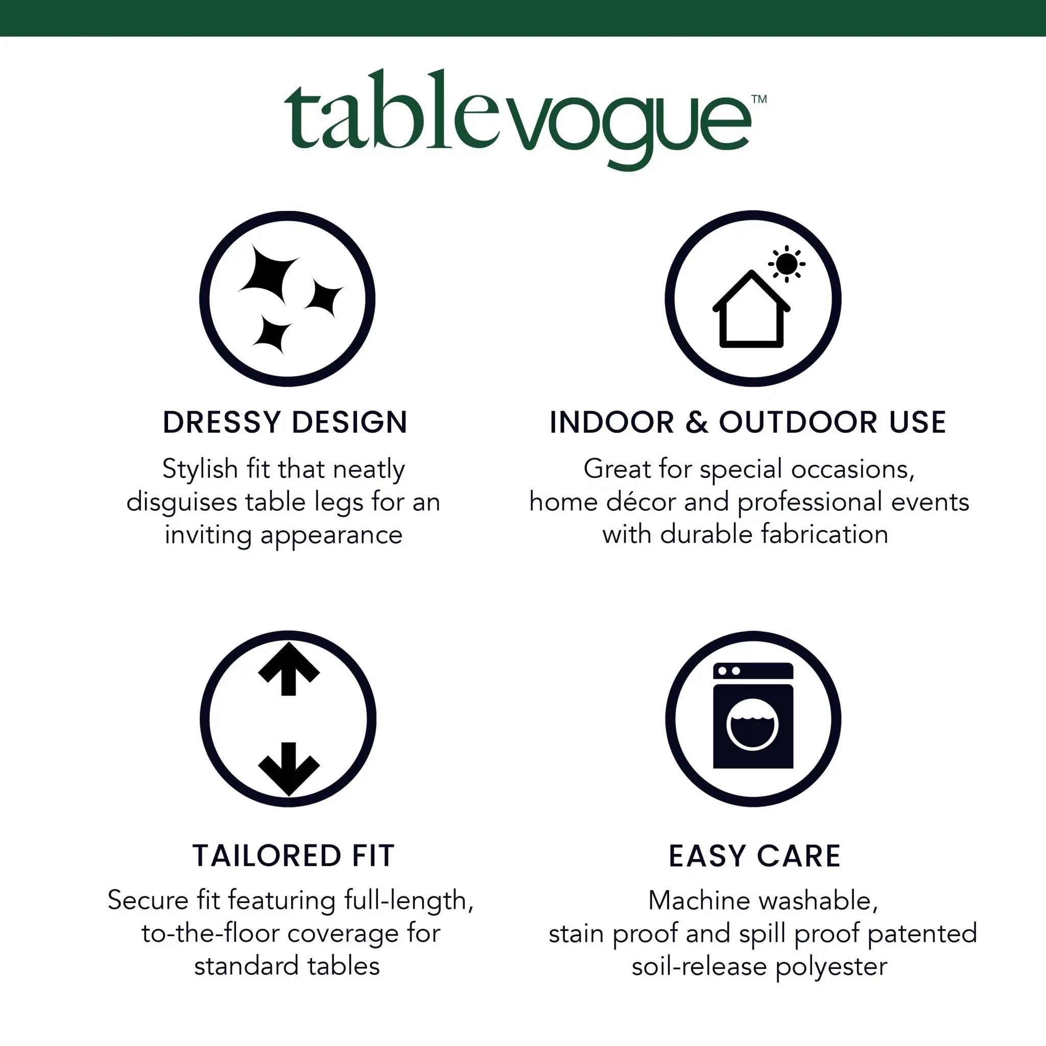 Tablevogue product features on a white background