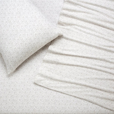 Close-up of textured white pillows and sheet