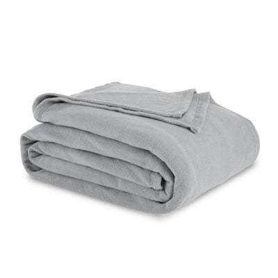 Folded gray blanket on a white background