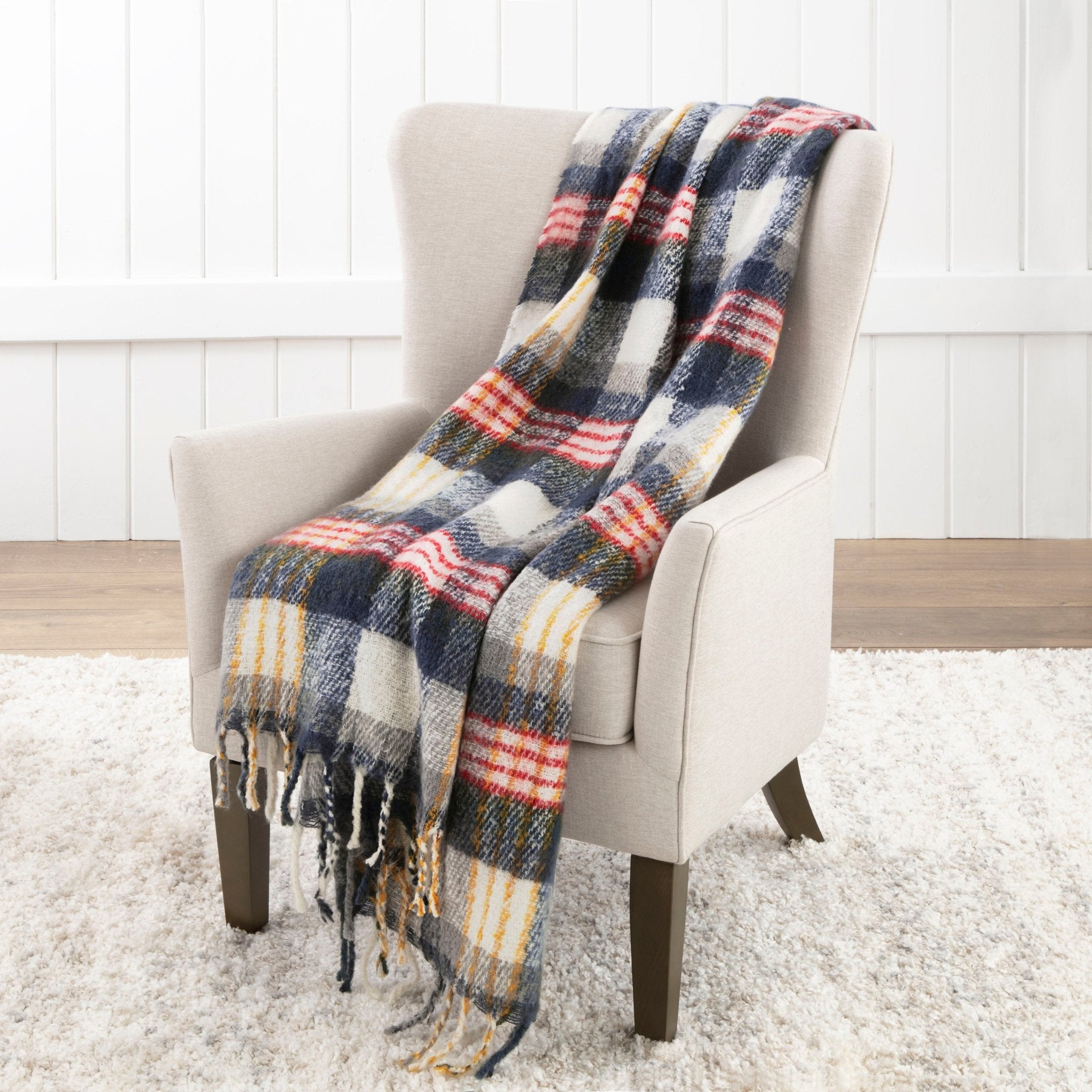 Vellux Mohair Plaid Throw