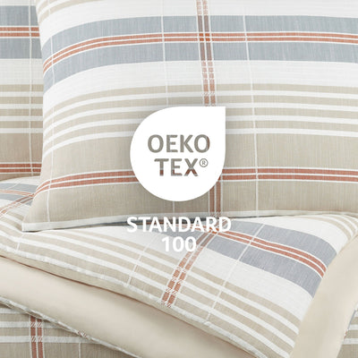 Plaid bedding set with Oeko-Tex Standard 100 label