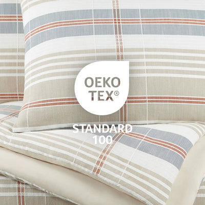Plaid bedding set with Oeko-Tex Standard 100 label