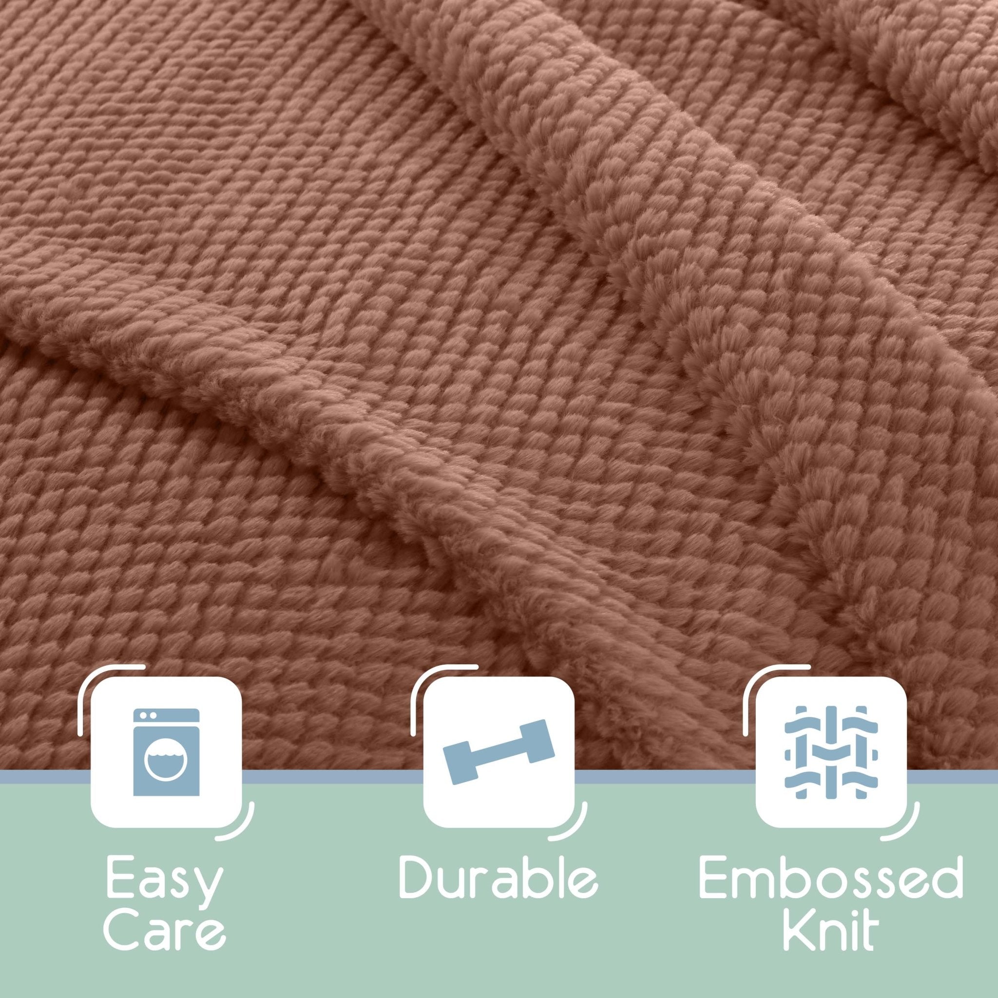 Vellux Plush Texture Embossed Knit Blanket