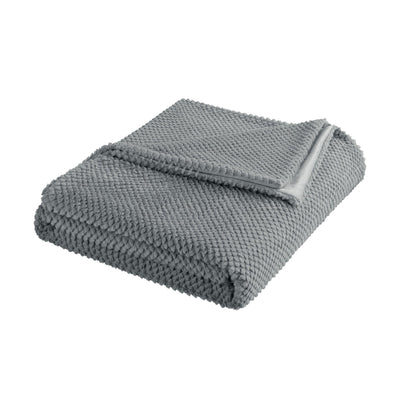 Gray textured blanket on a white background