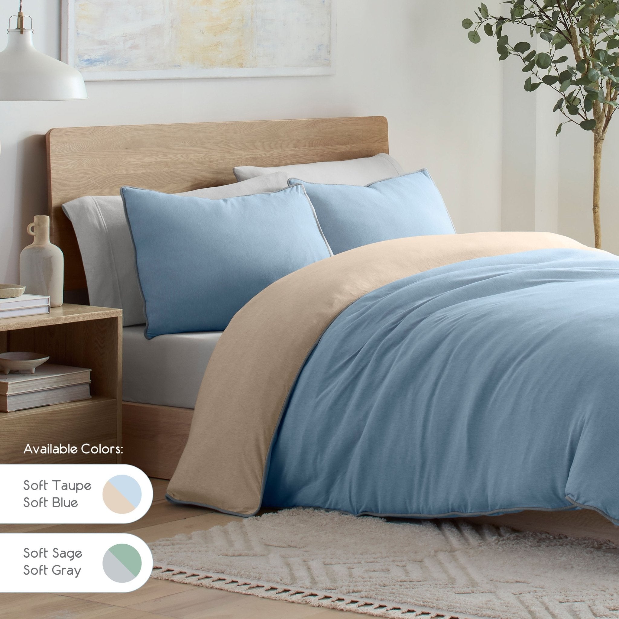 Vellux Snuggle Heathered Jersey Comforter Set
