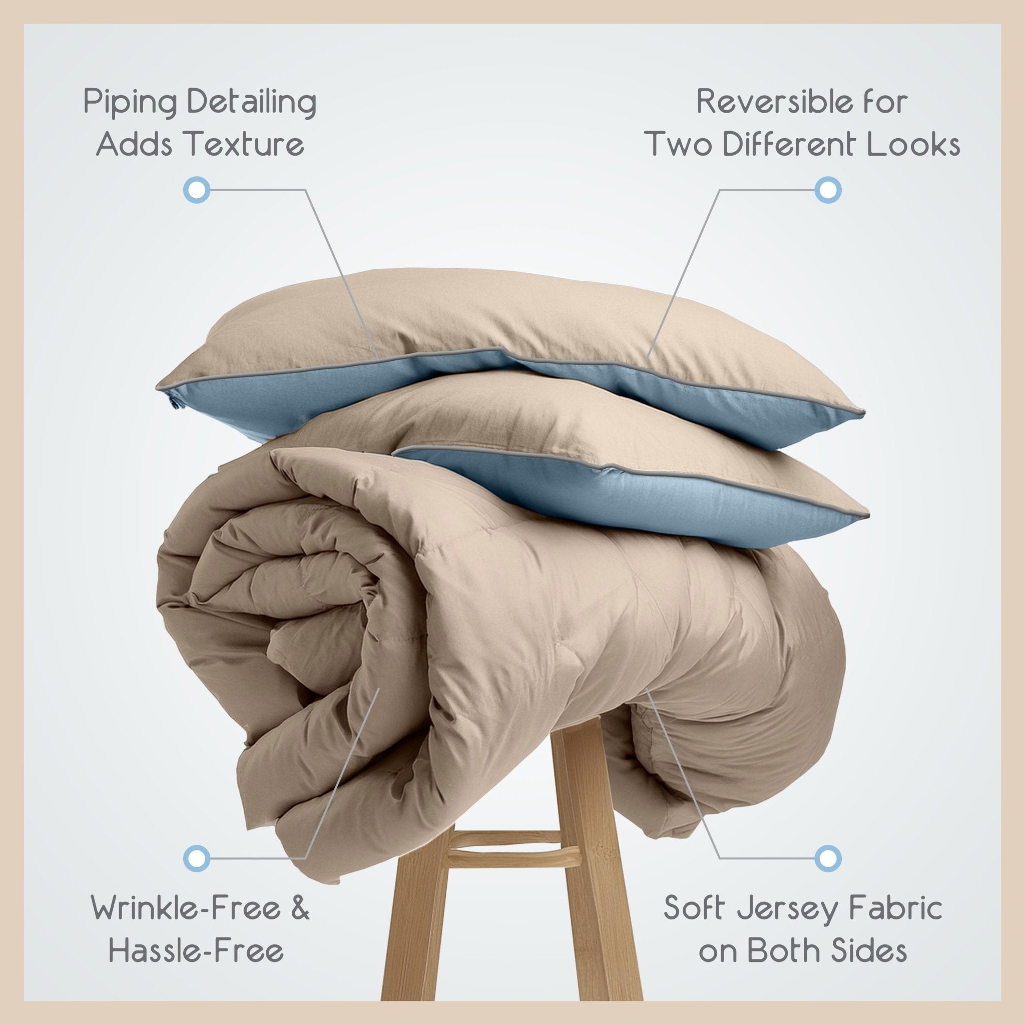 Vellux Snuggle Heathered Jersey Comforter Set