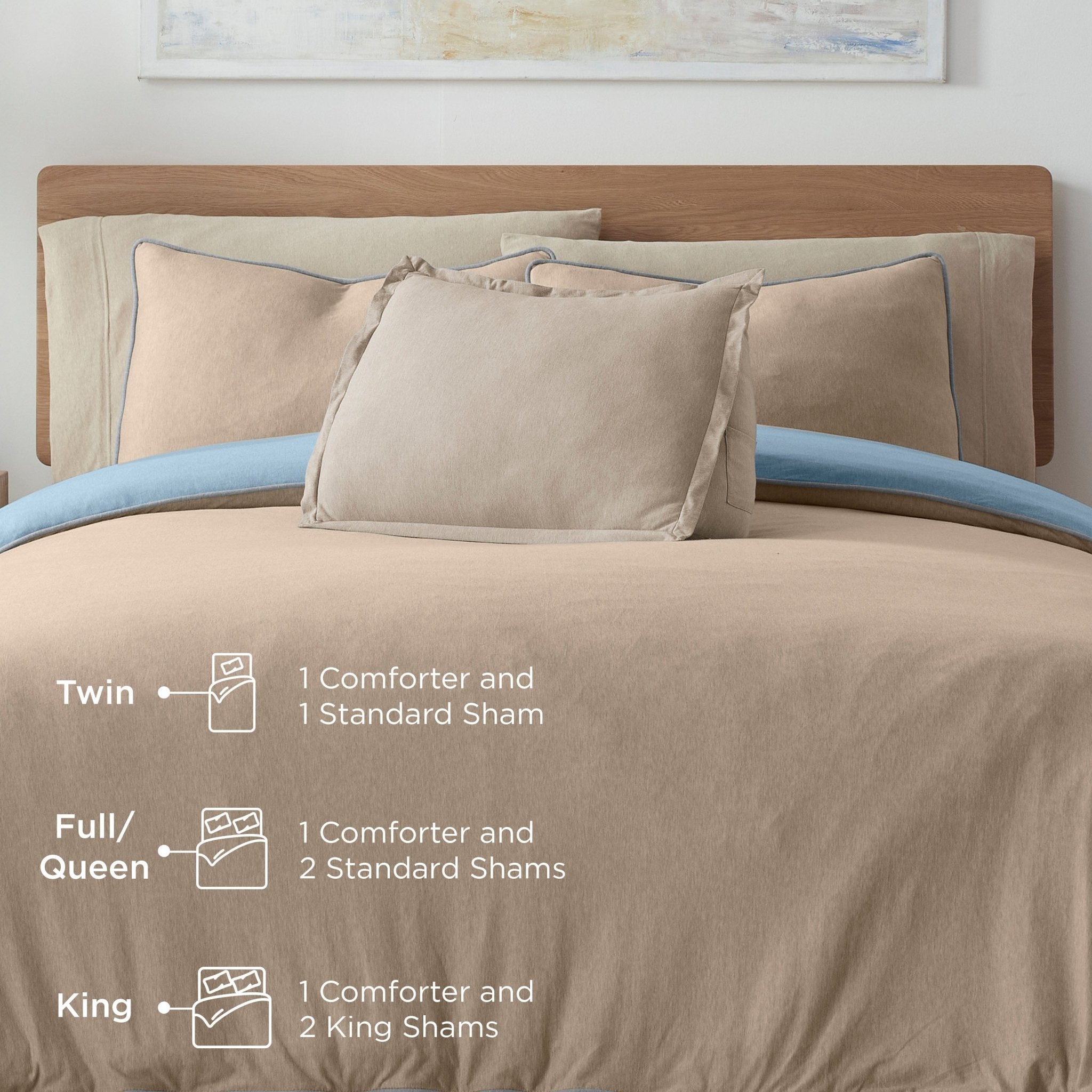 Vellux Snuggle Heathered Jersey Comforter Set