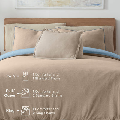 Vellux Snuggle Heathered Jersey Comforter Set