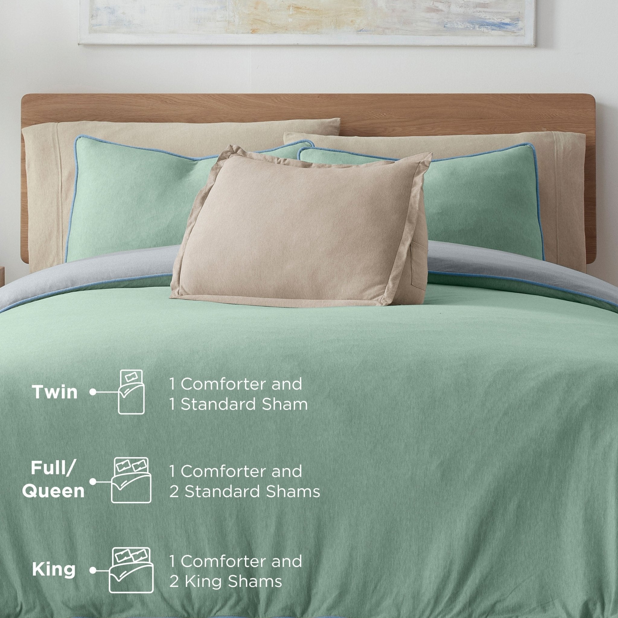 Vellux Snuggle Heathered Jersey Comforter Set