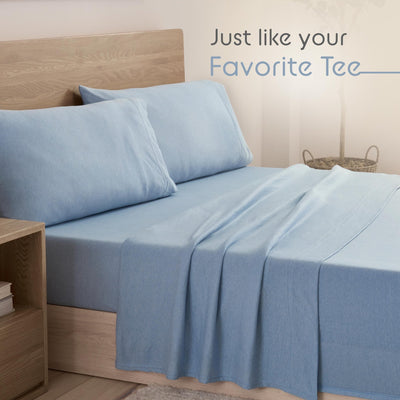 Vellux Snuggle Heathered Solid Sheet Set