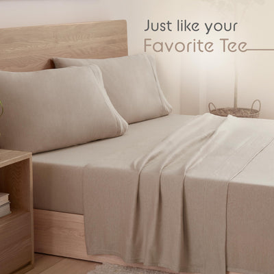 Vellux Snuggle Heathered Solid Sheet Set